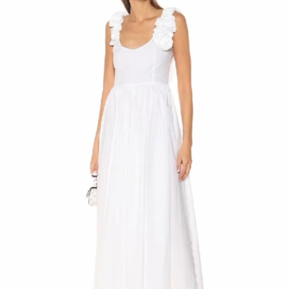 Brock Collection  Rosalia Rose appliqué cotton poplin dress